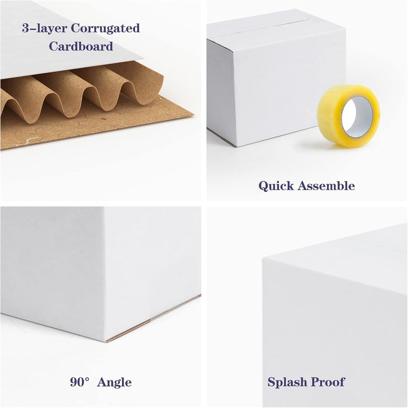 SPEPLA 40 Pack Small Shipping Boxes 8x6x6 Inches, White Corrugated Cardboard Mailing Boxes for Shipping Packing Small Business - Image 5